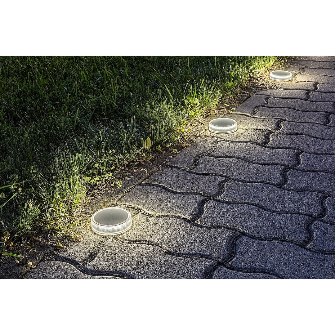 Trillo LED-solcellelampe 0,3 W, tusmørkesensor, gennemsigtig, IP65, K 4000, 77175, 4 stk.