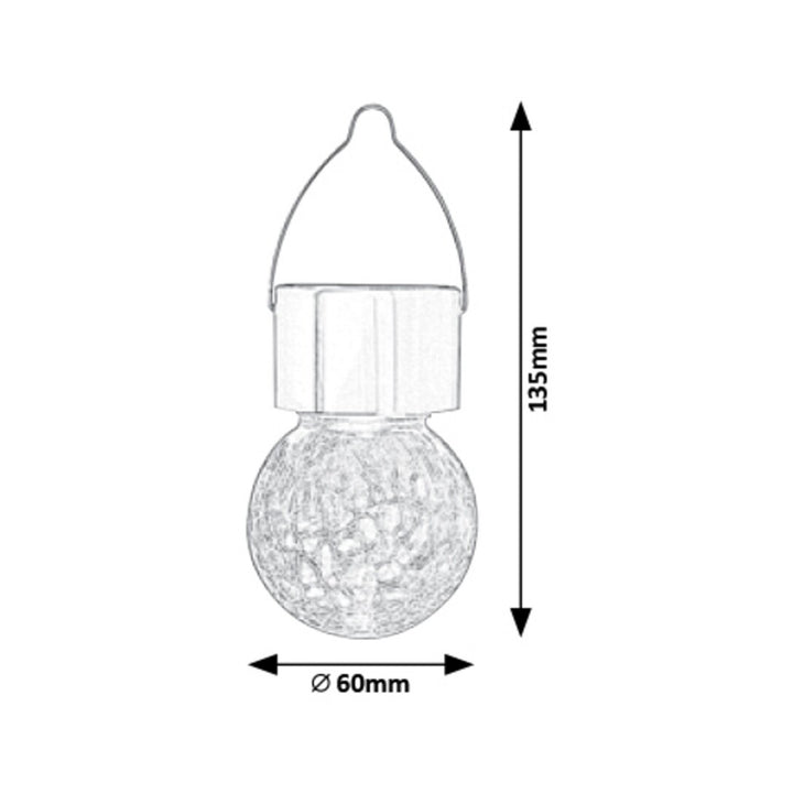 Rabalux Yola solcellelampe, 1 lm, IP44, farve: satinkrom, LED 0,06 W, 7850, 2 stk.