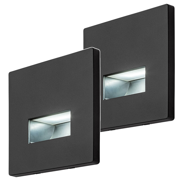 Lunca LED-lampe 1 W, IP20, sort, justerbar lysfarve 3000, 4500, 6500 K, 77195, 2 stk.