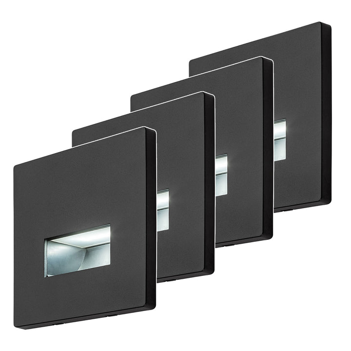 Lunca LED-lampe 1 W, IP20, sort, justerbar lysfarve 3000, 4500, 6500 K, 77195, 4 stk.