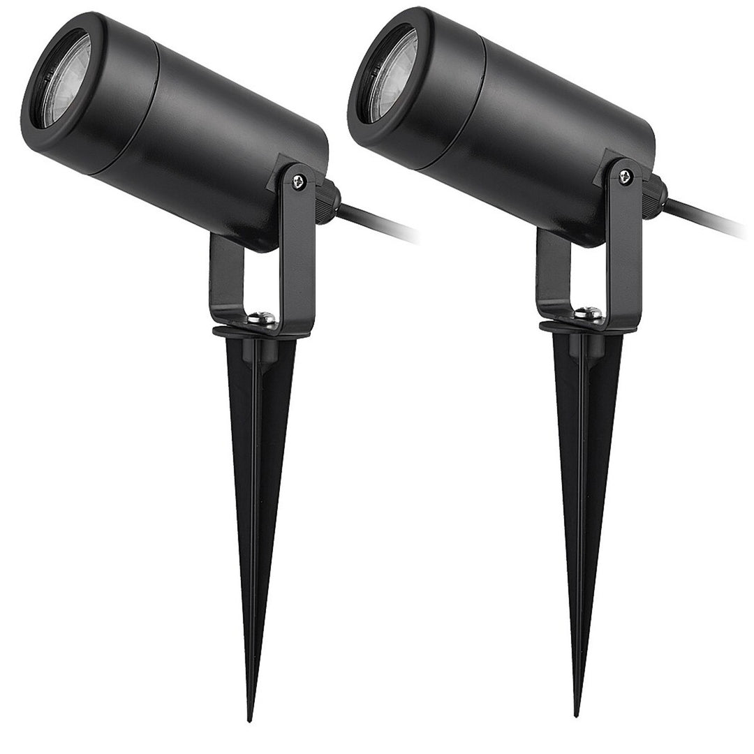 Rabalux Krobia jordlampe, IP65, sort, GU10-fatning, maks. 4 W, 7814, 2 stk.