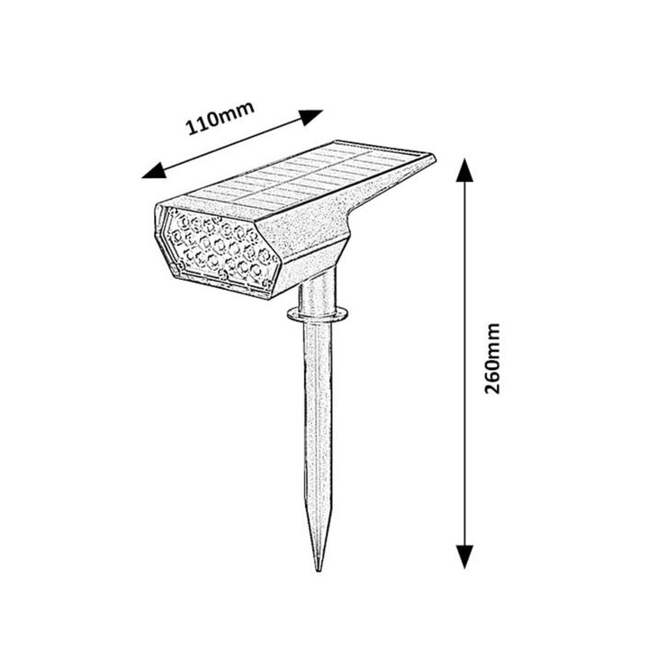 Rabalux Nantes solcellelampe, 50 LM IP65, sort, LED 0,5 W, 77088, 2 stk.