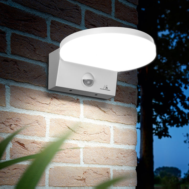 Maclean LED-lampe med bevægelsessensor, PIR-bevægelsessensor, hvid, 15 W, IP65, 1560 lm, neutral hvid farve (4000 K) MCE344 W, 2 stk.