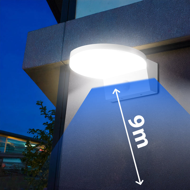 Maclean LED-lampe med bevægelsessensor, PIR-bevægelsessensor, hvid, 15 W, IP65, 1560 lm, neutral hvid farve (4000 K) MCE344 W, 2 stk.