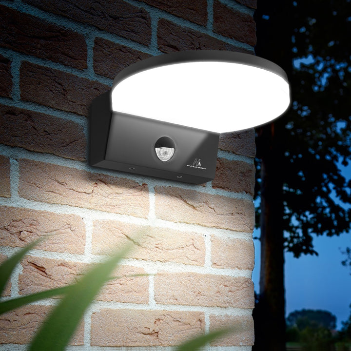 Maclean LED-lampe med bevægelsessensor, PIR-bevægelsessensor, farve: grå, 15 W, IP65, 1560 lm, neutral hvid farve (4000 K) MCE344 GR, 2 stk.