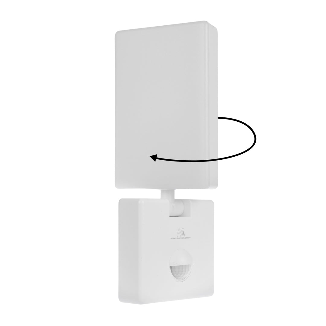 Maclean LED-lampe med bevægelsessensor, PIR-bevægelsessensor, hvid, 10 W, IP65, 800 lm, neutral hvid farve (4000 K) MCE516 W, 2 stk.