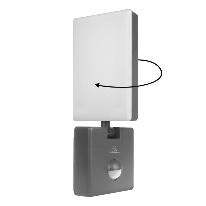 Maclean LED-lampe med bevægelsessensor, PIR-bevægelsessensor, farve: grå, 10 W, IP65, 800 lm, neutral hvid farve (4000 K) MCE516 GR, 2 stk.