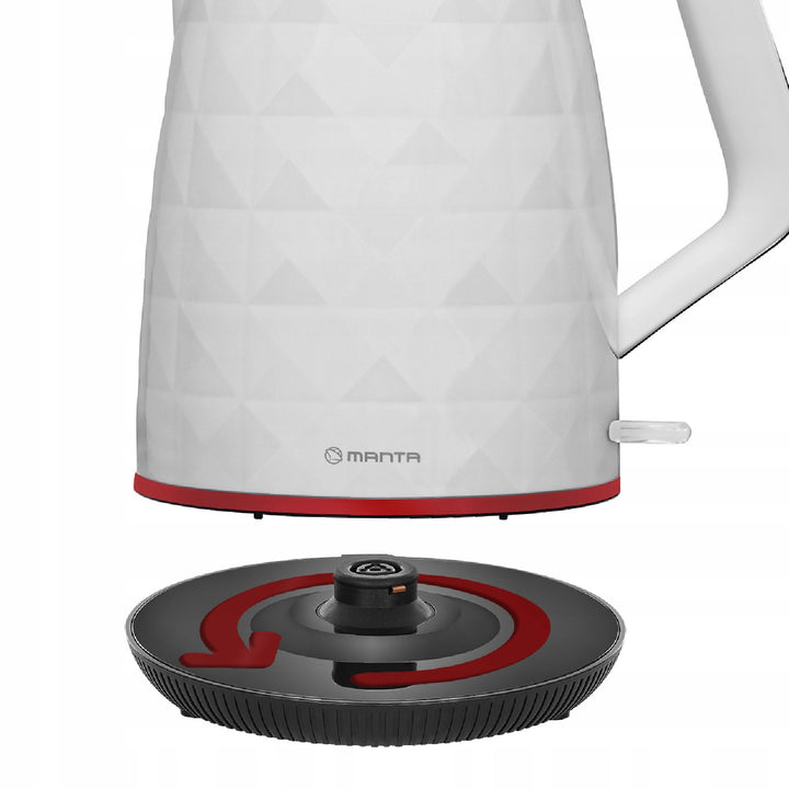 Manta ORISA trådløs elkedel, 1,7 l, 2200 W, hvid
