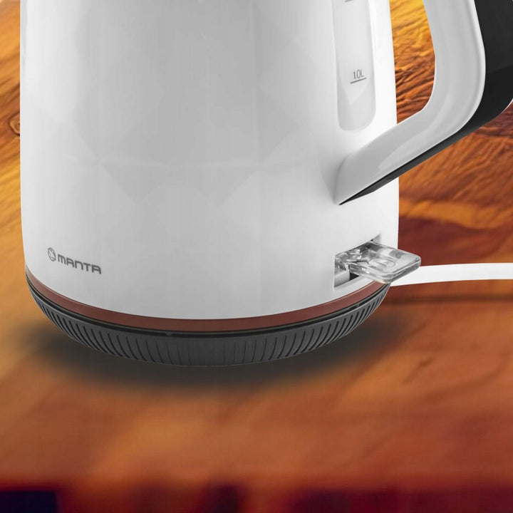Manta ORISA trådløs elkedel, 1,7 l, 2200 W, hvid