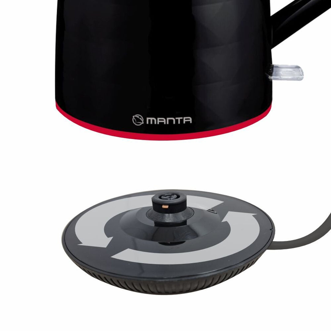 Manta ORISA trådløs elkedel, 1,7 l, 2200 W, sort
