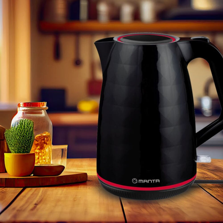 Manta ORISA trådløs elkedel, 1,7 l, 2200 W, sort