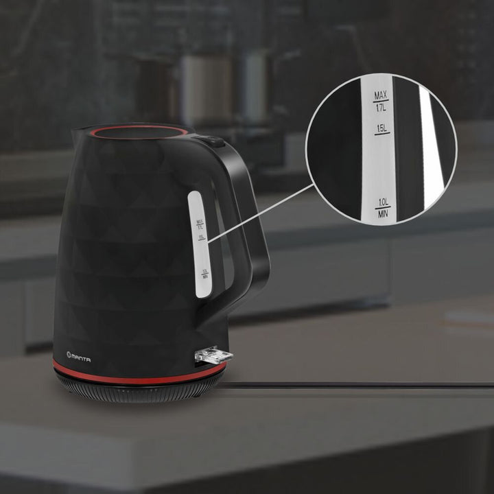 Manta ORISA trådløs elkedel, 1,7 l, 2200 W, sort