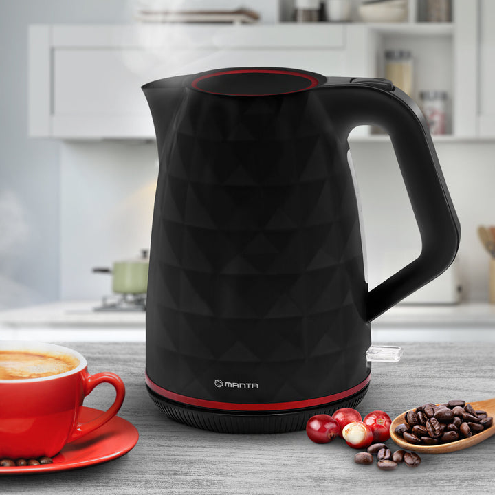 Manta ORISA trådløs elkedel, 1,7 l, 2200 W, sort