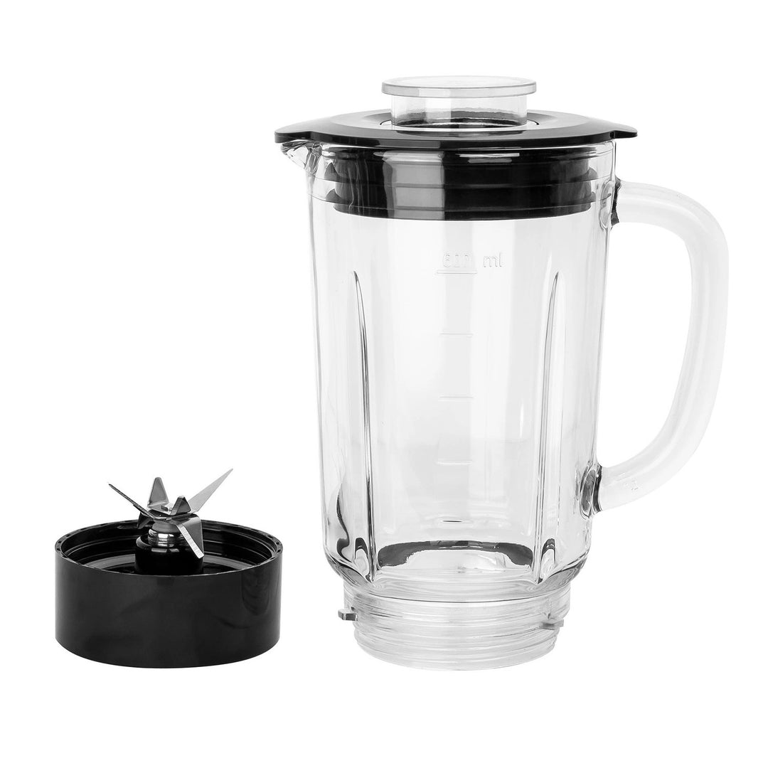 LOVIO LVJBL001 blender med beholder, 500 W, 600 ml glasbeholder, 3 flasker
