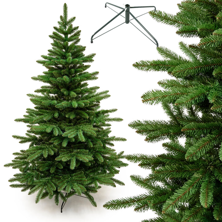 Kunstigt juletræ, spansk gran, PVC, højde 250 cm, metalfod