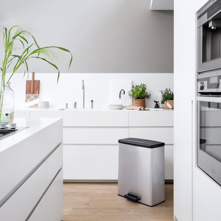 Curver-affaldsspand med fodpedal, 2 x 26 L, metalliseret, sølvfarvet, 251002