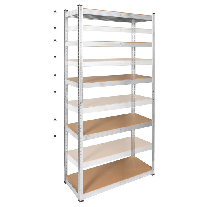 Lagerreol i metal, 5 hylder, maksimal belastning op til 750 kg, 180x90x40, sølvfarvet Rebel