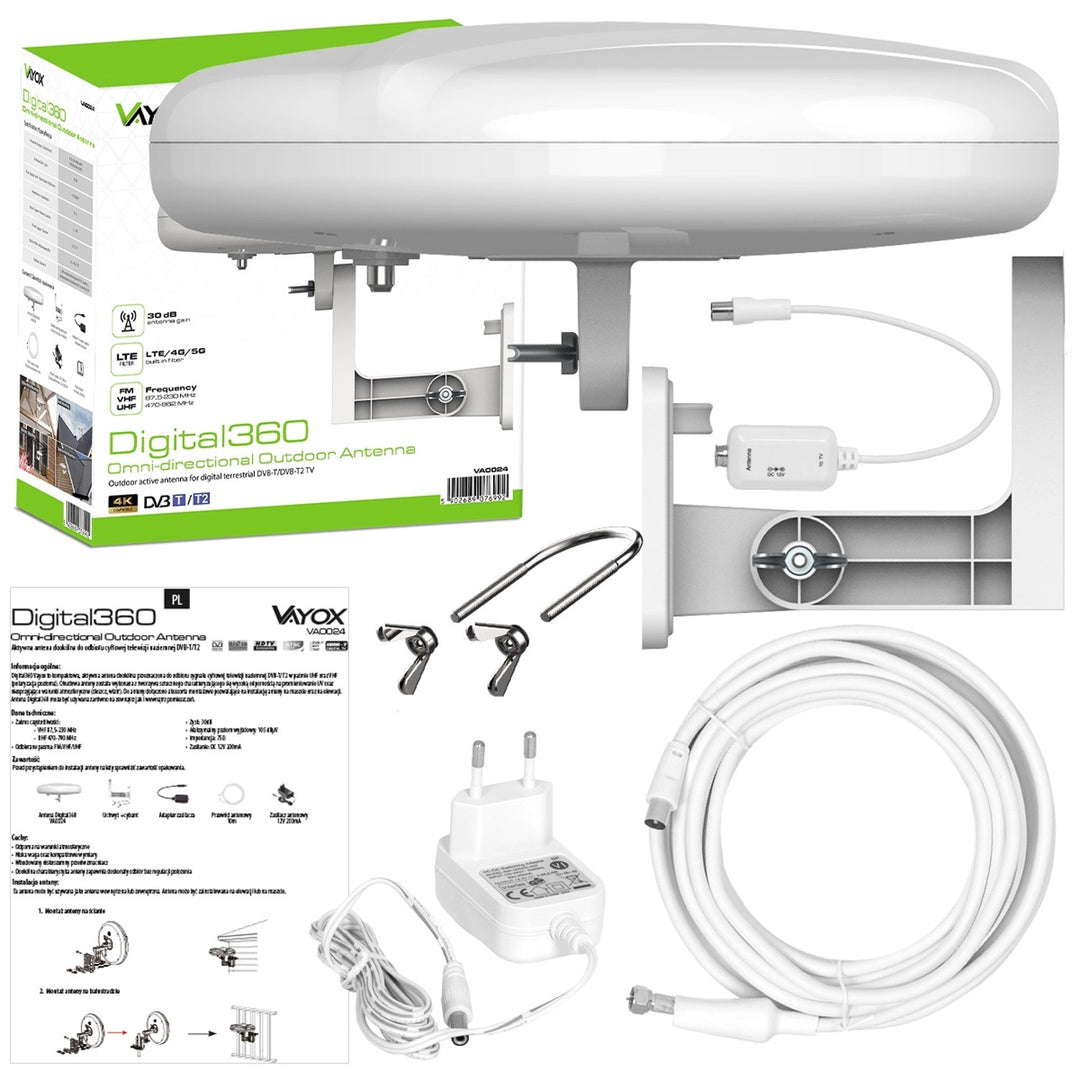 Digital360 4G LTE FM VHF UHF VA0024 Vayox udendørsantenne
