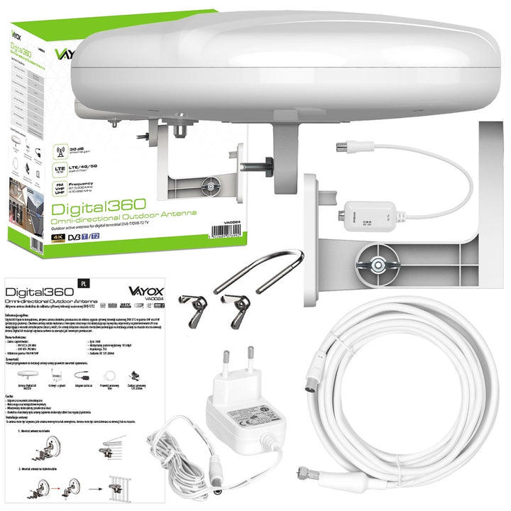 Digital360 4G LTE FM VHF UHF VA0024 Vayox udendørsantenne