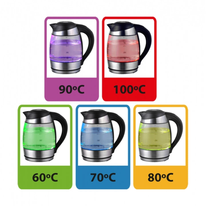 Elektrisk vandkoger, glas, LED med termostat, 1,8 l, Esperanza