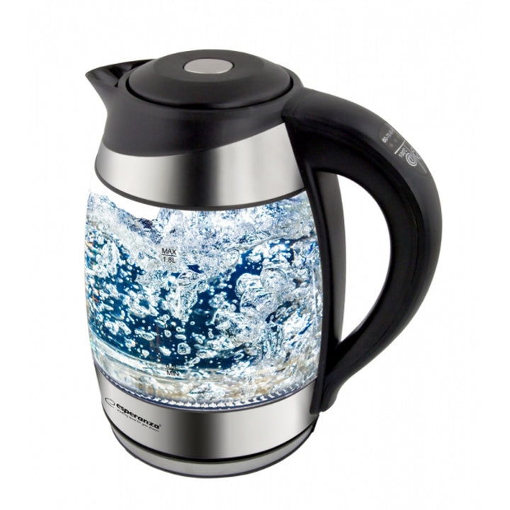 Elektrisk vandkoger, glas, LED med termostat, 1,8 l, Esperanza