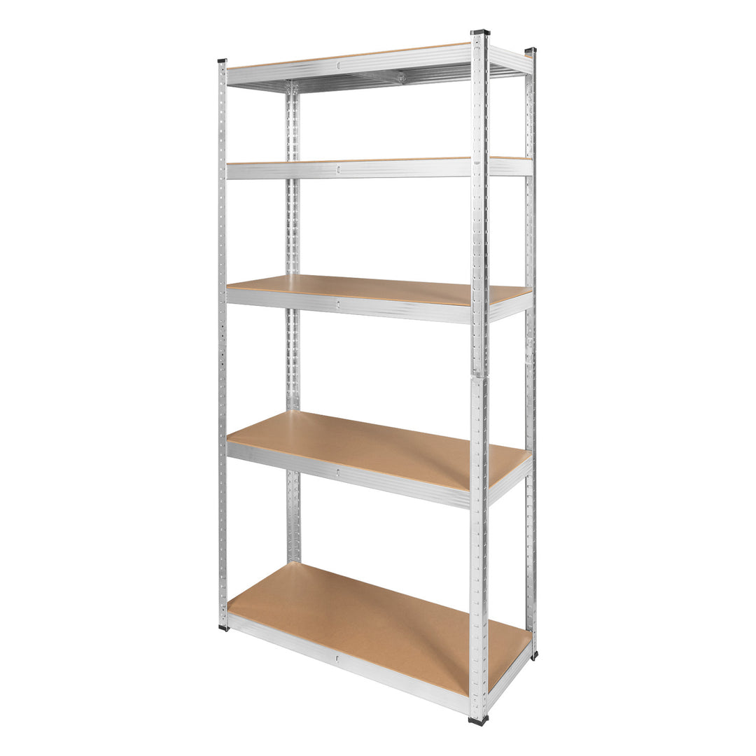 Lagerreol i metal, 5 hylder, maksimal belastning op til 750 kg, 180x90x40, sølvfarvet Rebel, 2 stk.