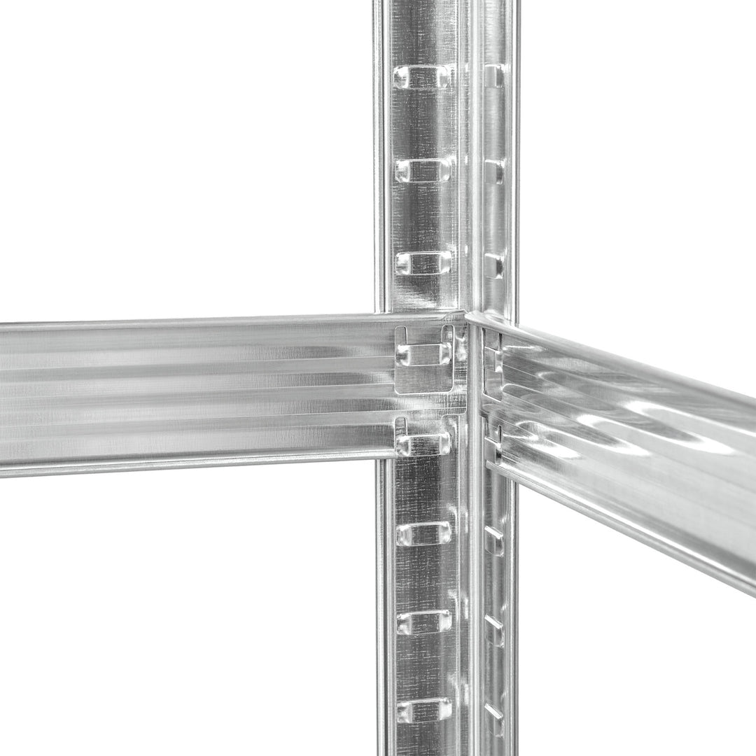 Lagerreol i metal, 5 hylder, maksimal belastning op til 750 kg, 180x90x40, sølvfarvet Rebel, 2 stk.