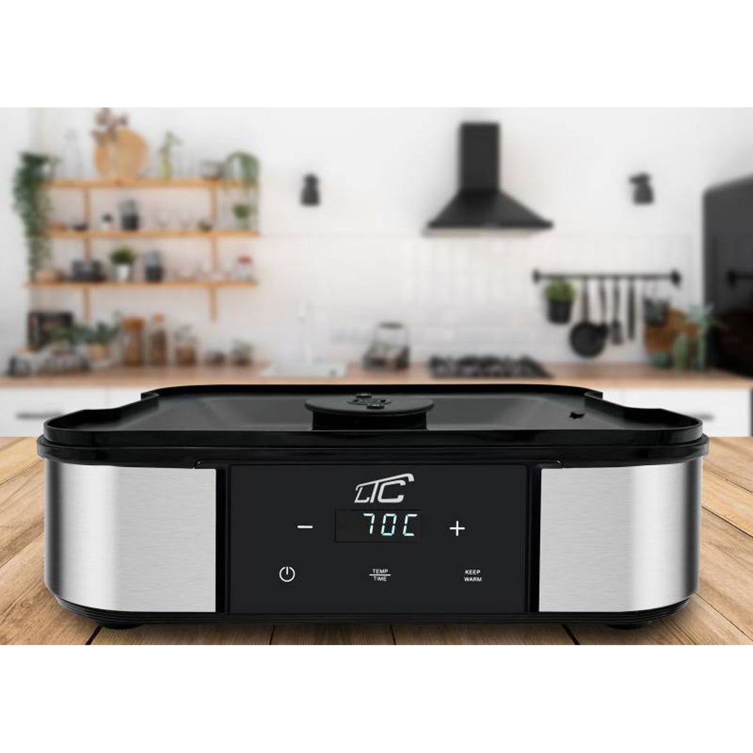 Tørrer til svampe, grøntsager, frugt og kød fra LTC, af metal, 7 bakker, med display, berøringsskærm, effekt 380 W, temperaturholdningsfunktion, LXSR004