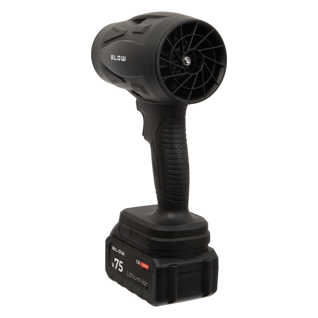 BLOW 21V CB TURBO batteridrevet blæser, 130.000 omdrejninger, 2,4 Ah, transportkuffert