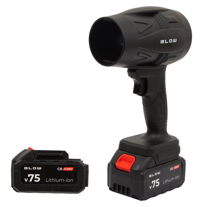 BLOW 21V CB TURBO batteridrevet blæser, 130.000 omdrejninger, 2,4 Ah, transportkuffert
