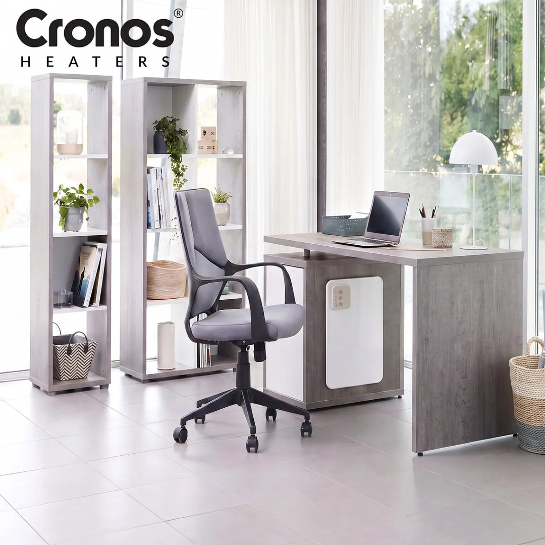 Cronos infrarødt varmeelement til montering under skrivebordet, effekt 120 W, timer, 3 varmeniveauer, DCH-150