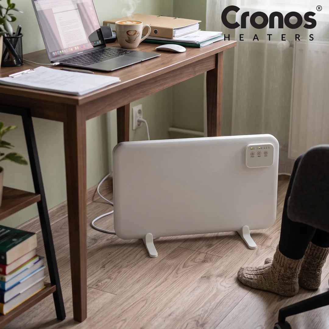 Cronos infrarødt varmeelement til montering under skrivebordet, effekt 120 W, timer, 3 varmeniveauer, DCH-150
