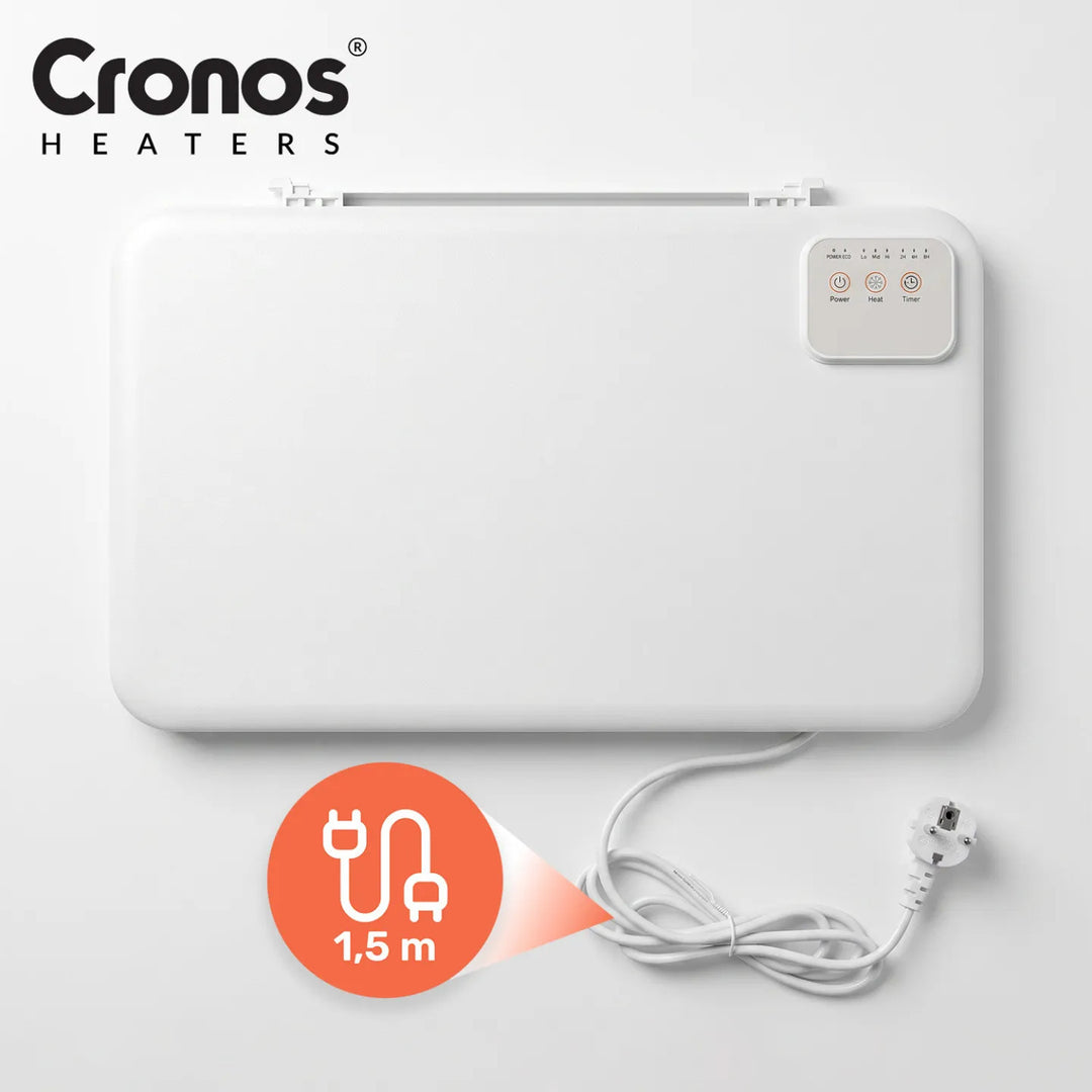 Cronos infrarødt varmeelement til montering under skrivebordet, effekt 120 W, timer, 3 varmeniveauer, DCH-150
