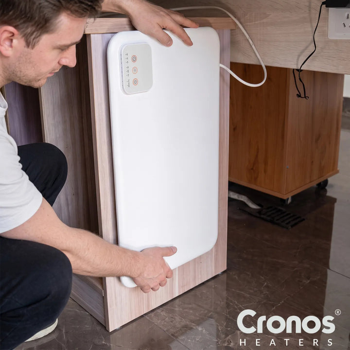 Cronos infrarødt varmeelement til montering under skrivebordet, effekt 120 W, timer, 3 varmeniveauer, DCH-150