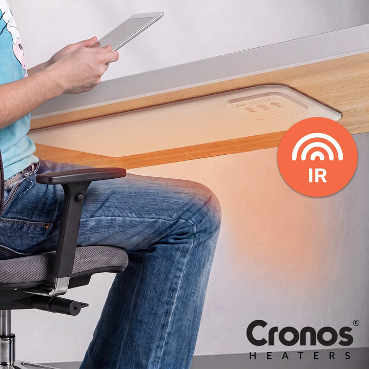 Cronos infrarødt varmeelement til montering under skrivebordet, effekt 120 W, timer, 3 varmeniveauer, DCH-150