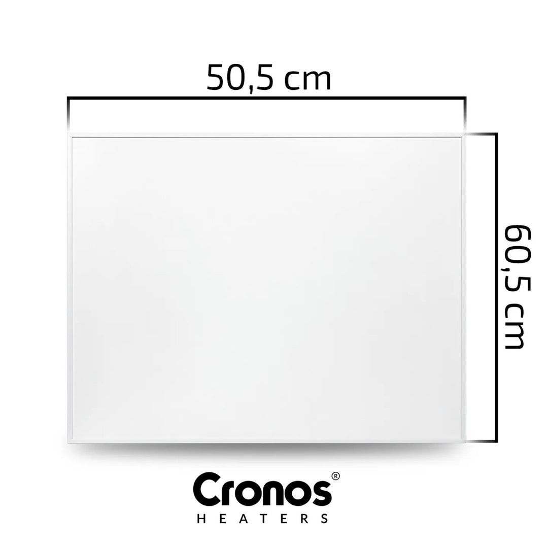 Cronos Graphene infrarødt varmepanel, effekt 300 W, farve: hvid, opvarmer et rum på op til 8 m², fjernbetjening, PRO CGP-300TWP