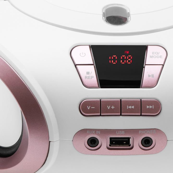 Boombox-radio med CD-MP3, USB, FM-radio, AUX, hovedtelefonudgang, Adler, AD 1181