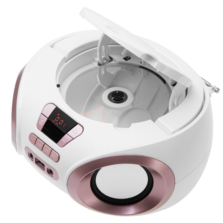 Boombox-radio med CD-MP3, USB, FM-radio, AUX, hovedtelefonudgang, Adler, AD 1181