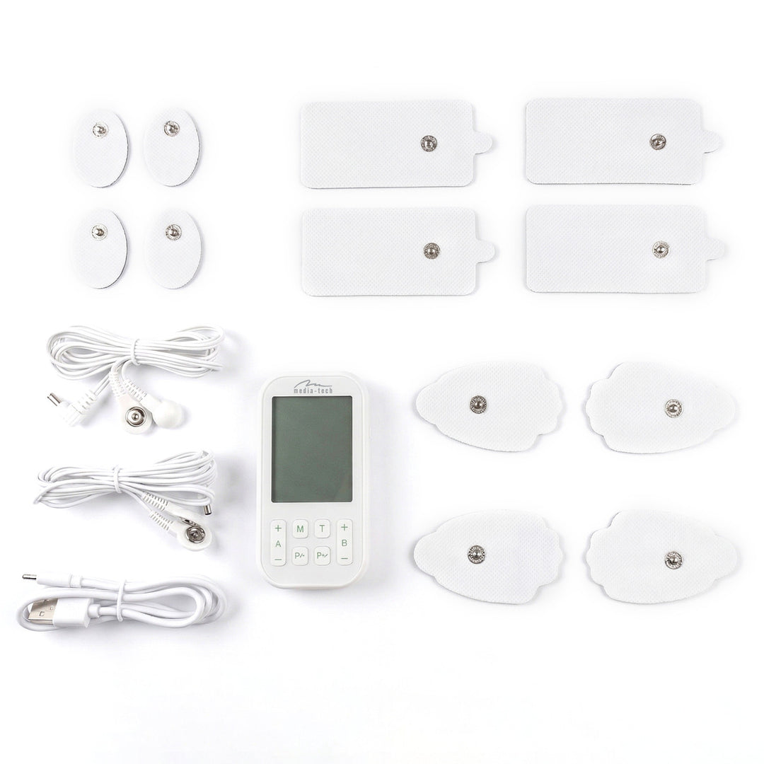 Massageapparat og elektrostimulator til muskler, TENS/EMS, 3-i-1-stimulering, Mediatech, MT6543