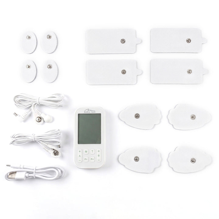 Massageapparat og elektrostimulator til muskler, TENS/EMS, 3-i-1-stimulering, Mediatech, MT6543