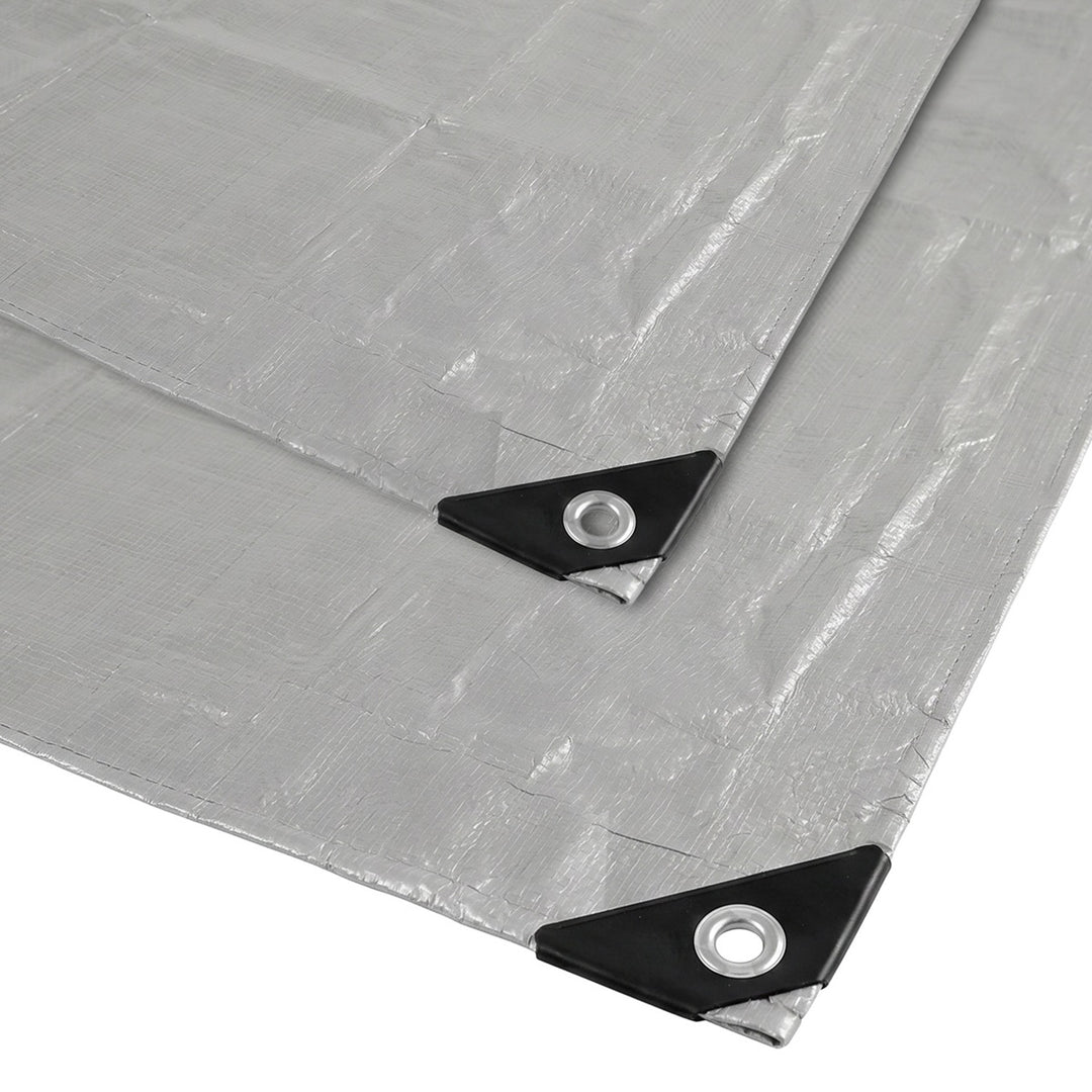 Sølvfarvet presenning 120 g, 4 x 6 m, VA0476, vandtæt, Vayox