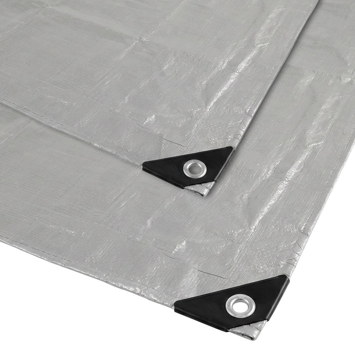 Sølvfarvet presenning 120 g, 4 x 6 m, VA0476, vandtæt, Vayox