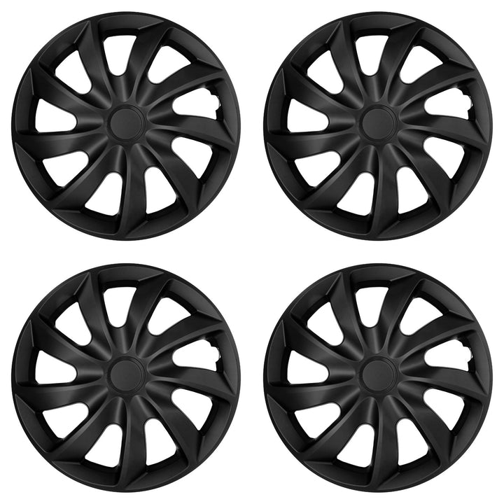 Universelle 17'' NRM Quad-hjulkapsler, mat sorte, 4 stk.