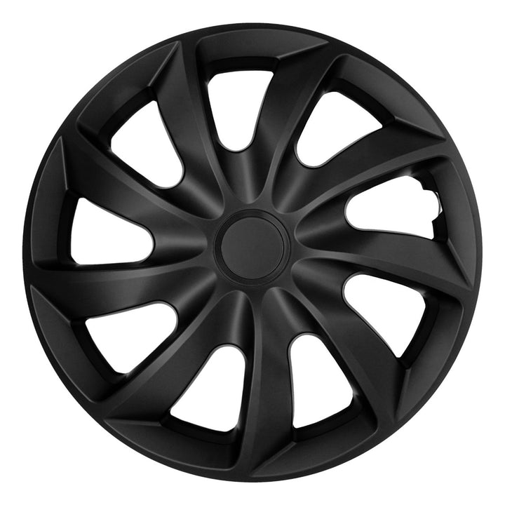 Universelle 17'' NRM Quad-hjulkapsler, mat sorte, 4 stk.