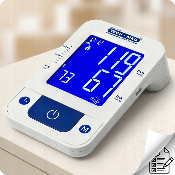Elektronisk blodtryksmåler, stemmefunktion, manchet 22–42 cm, IHB-indikator, TMA-CONTROL3, Techmed