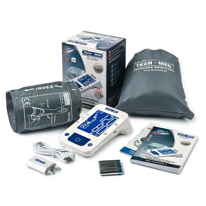 Elektronisk blodtryksmåler, stemmefunktion, manchet 22–42 cm, IHB-indikator, TMA-CONTROL3, Techmed
