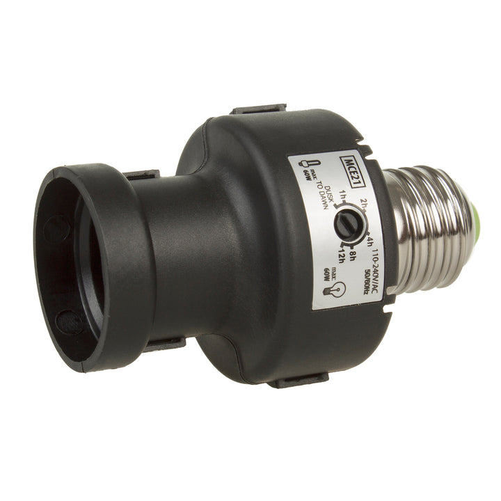Maclean E27-pæreholder, 100 W, med tusmørkesensor og timer, MCE21B, 2 stk.