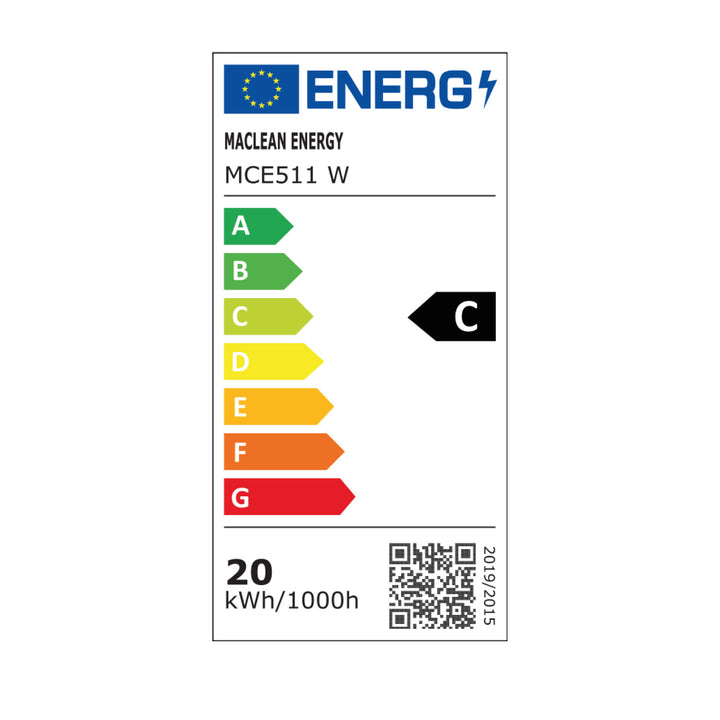 Maclean LED-lampe, hvid, 20 W, IP65, 2750 lm, neutral hvid farve (4000 K) MCE511 W, 2 stk.