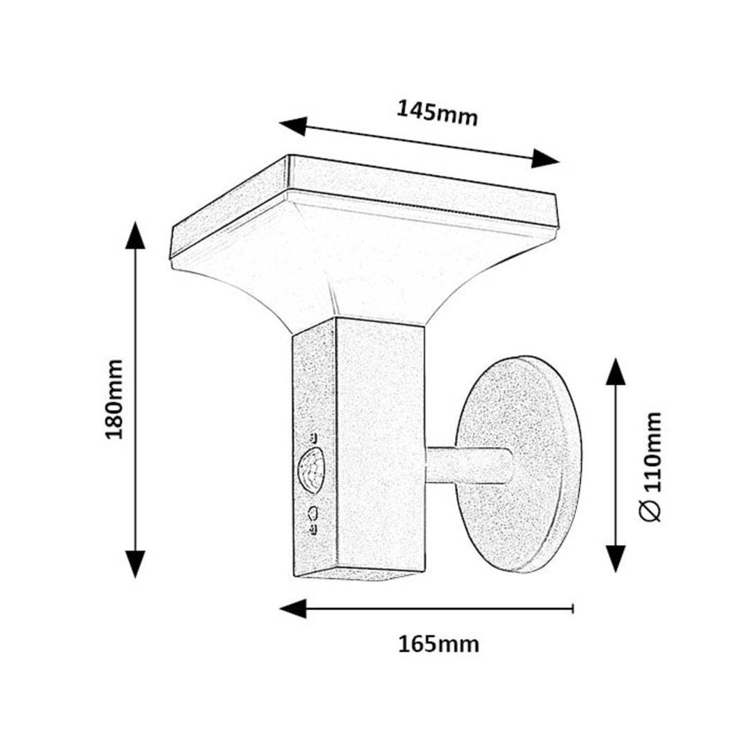 Rabalux-lampe, væglampe, udendørs, solcelledrevet, IP44, 4 W LED, Geleen, 2 stk.