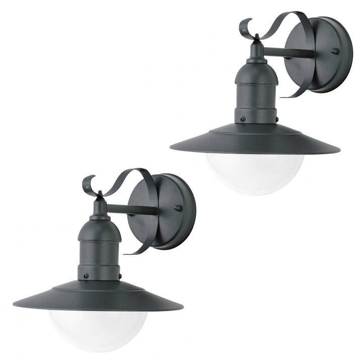 Rabalux væglampe, udendørs, IP44, E27, maks. 60 W, grøn, Oslo, 2 stk.